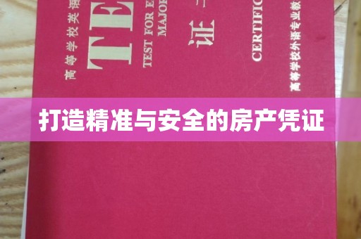 江源打造精准与安全的房产凭证